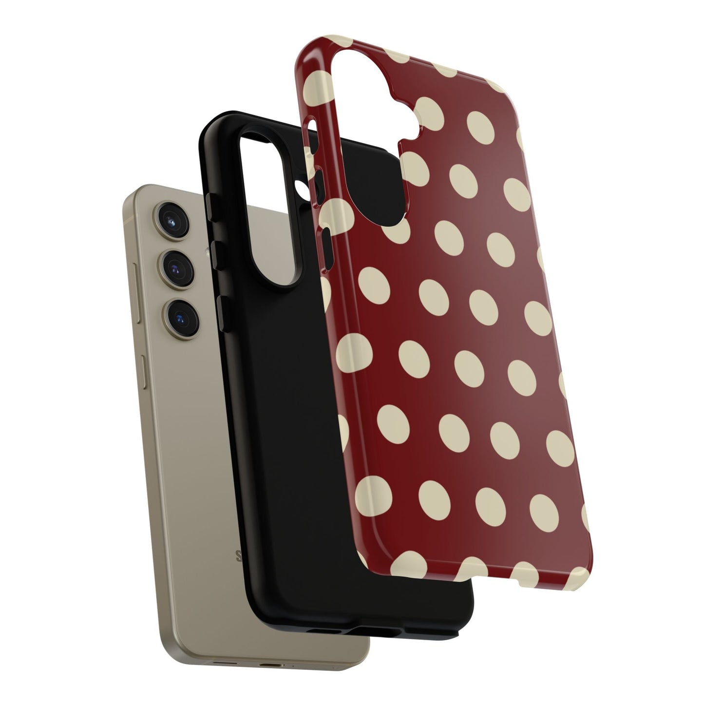 Classic Red & Cream Polka Dots - Samsung Galaxy Case - BOGO Cases
