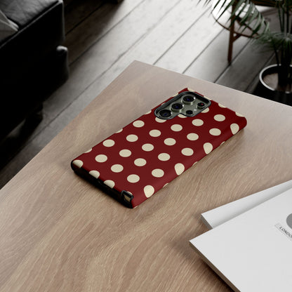 Classic Red & Cream Polka Dots - Samsung Galaxy Case - BOGO Cases