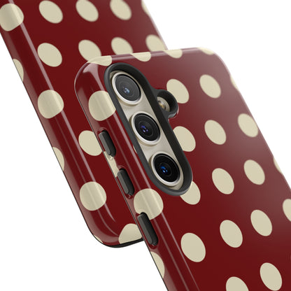 Classic Red & Cream Polka Dots - Samsung Galaxy Case - BOGO Cases