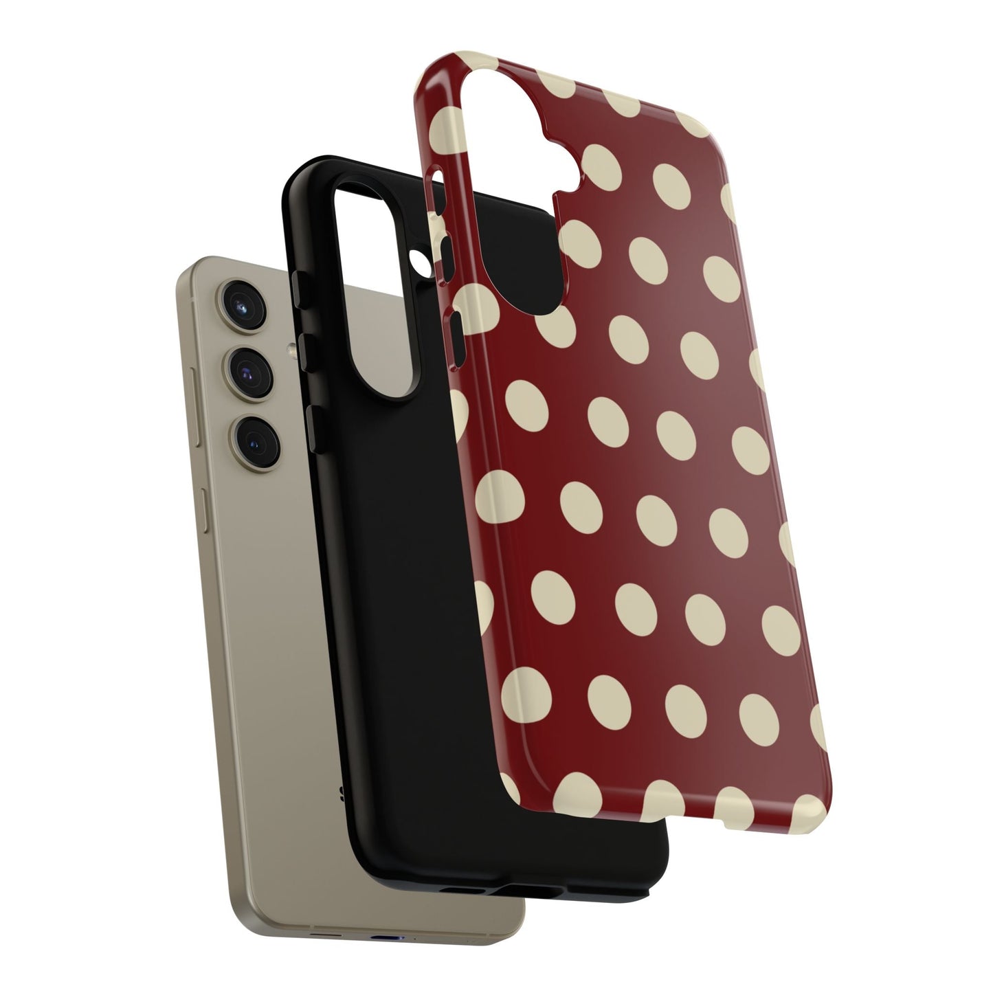 Classic Red & Cream Polka Dots - Samsung Galaxy Case - BOGO Cases