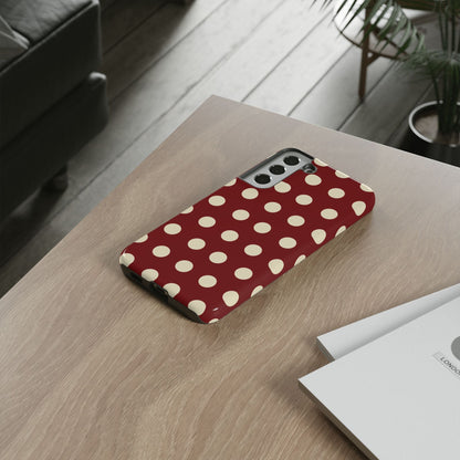 Classic Red & Cream Polka Dots - Samsung Galaxy Case - BOGO Cases
