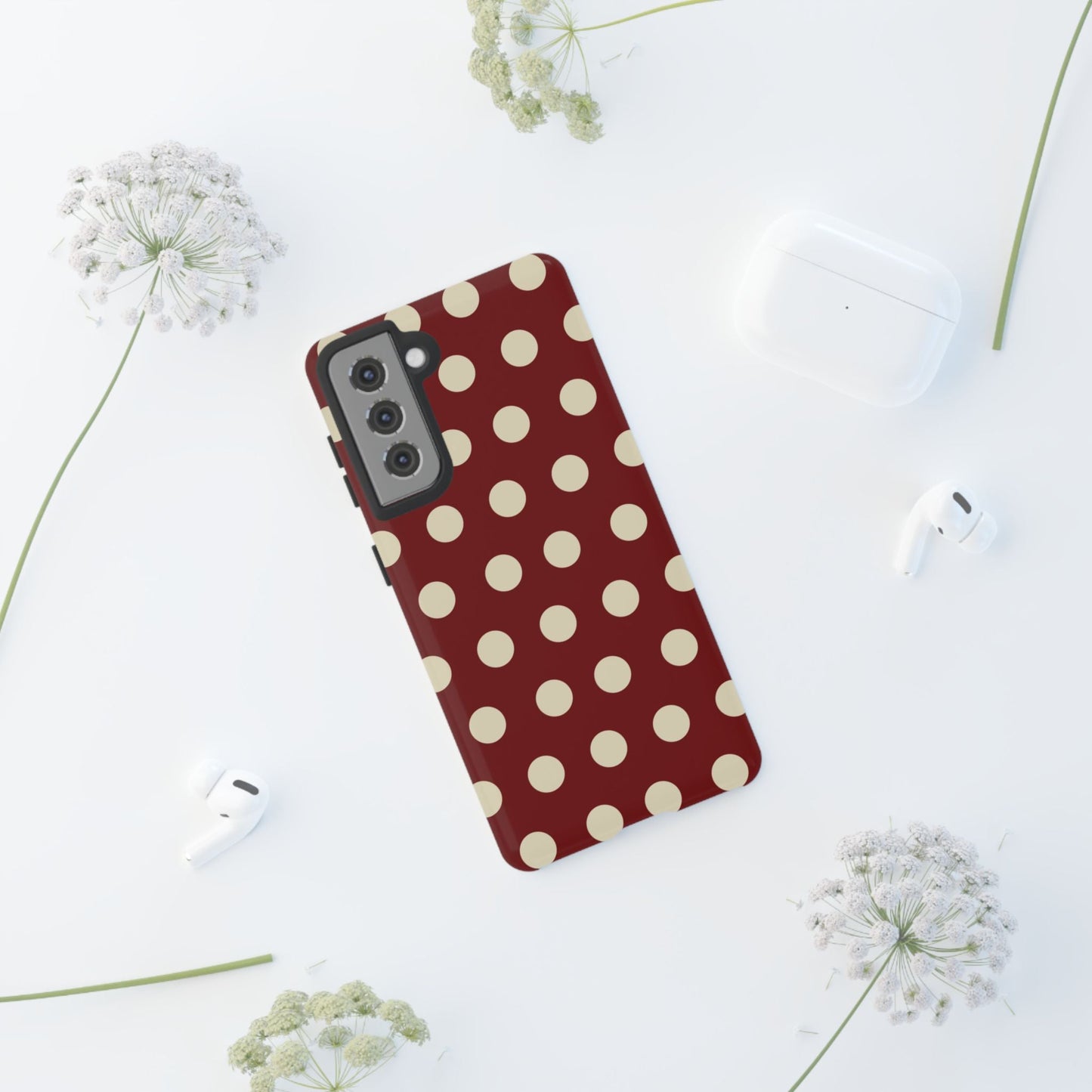 Classic Red & Cream Polka Dots - Samsung Galaxy Case - BOGO Cases