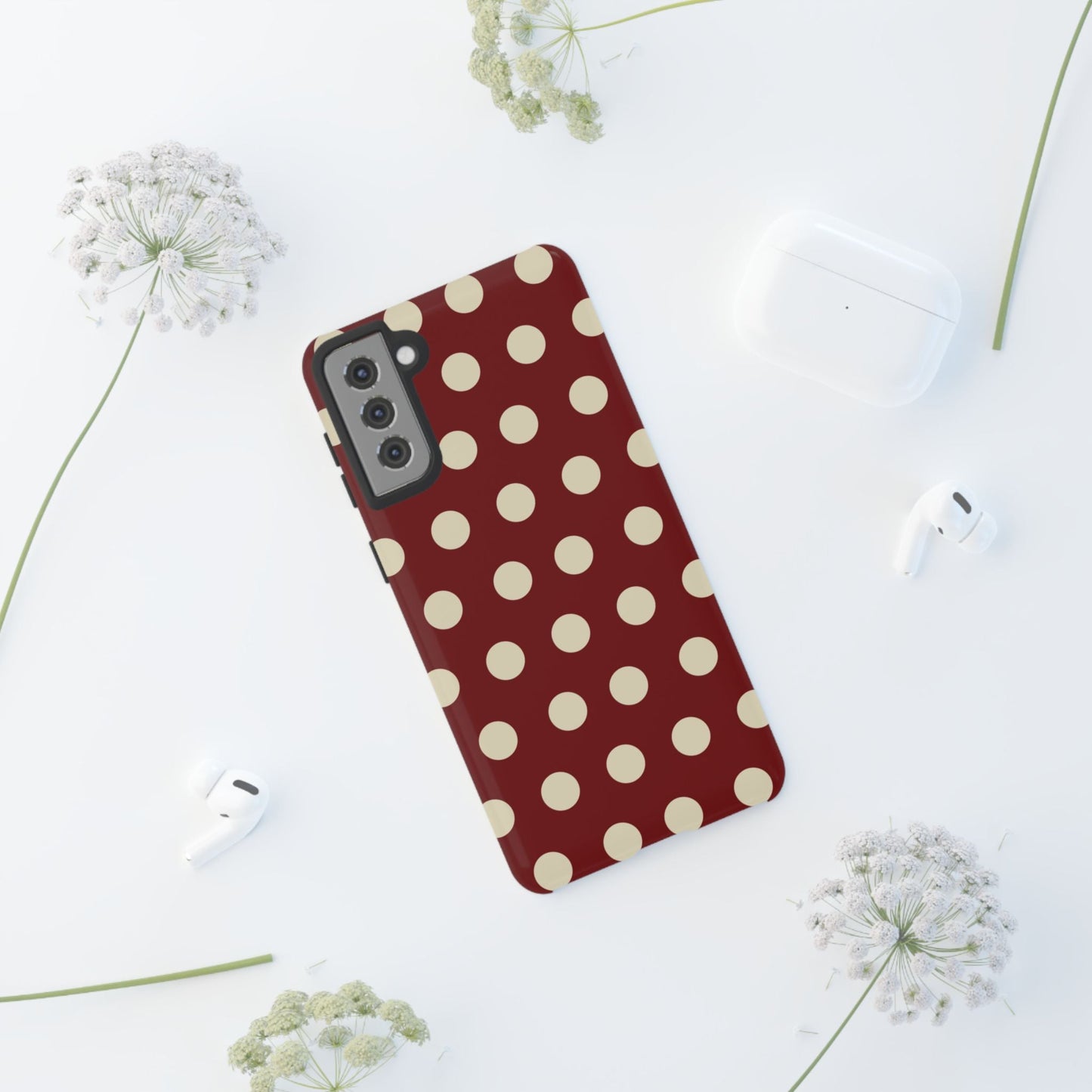 Classic Red & Cream Polka Dots - Samsung Galaxy Case - BOGO Cases