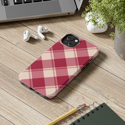 Classic Red Plaid iPhone Case – Cozy and Durable - BOGO Cases