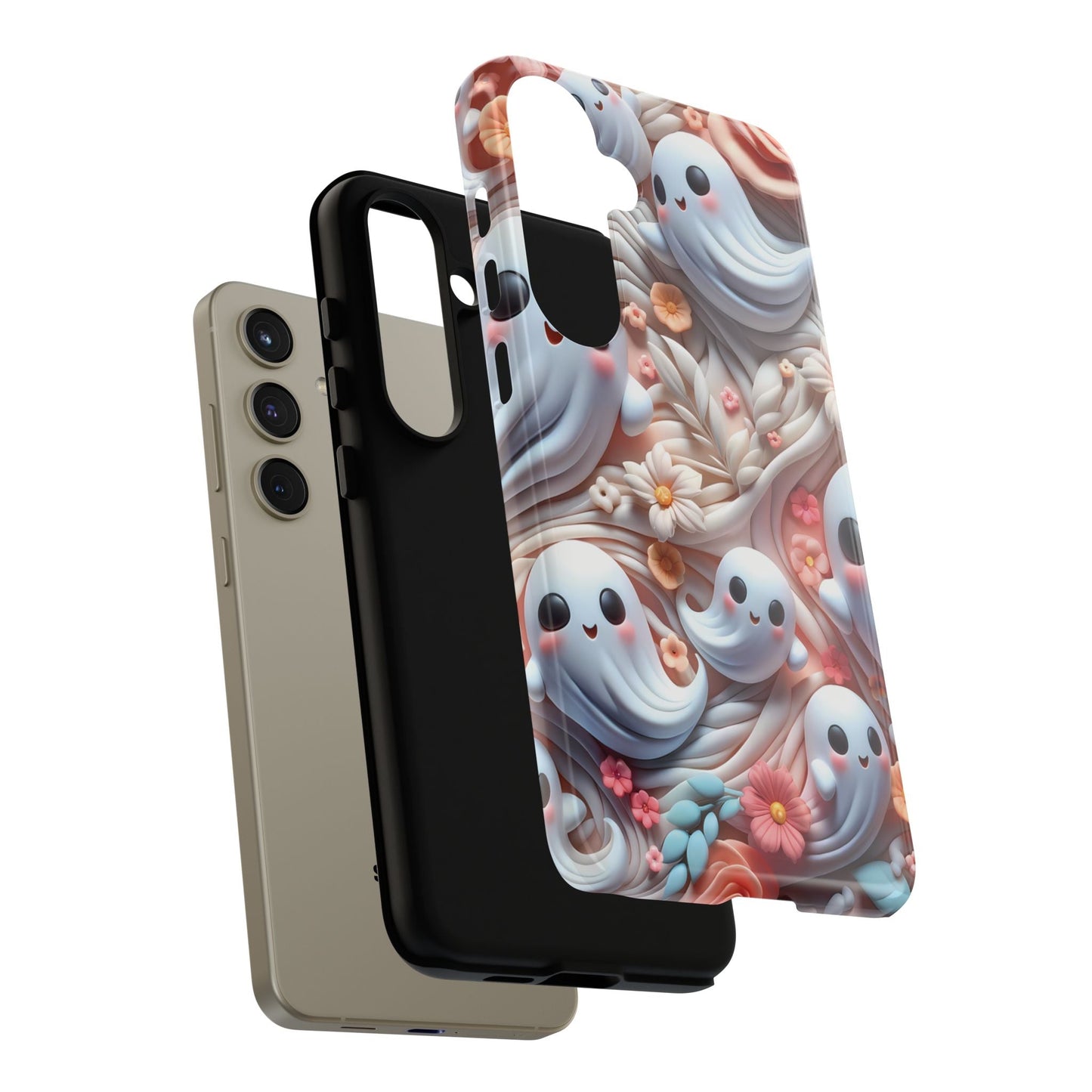 Clay Ghosts Phone Case - Whimsical Floral Protection for All Seasons - Fits All iPhones, Samsung Galaxy, & Google Pixel - Premium Tough Case - BOGO Cases