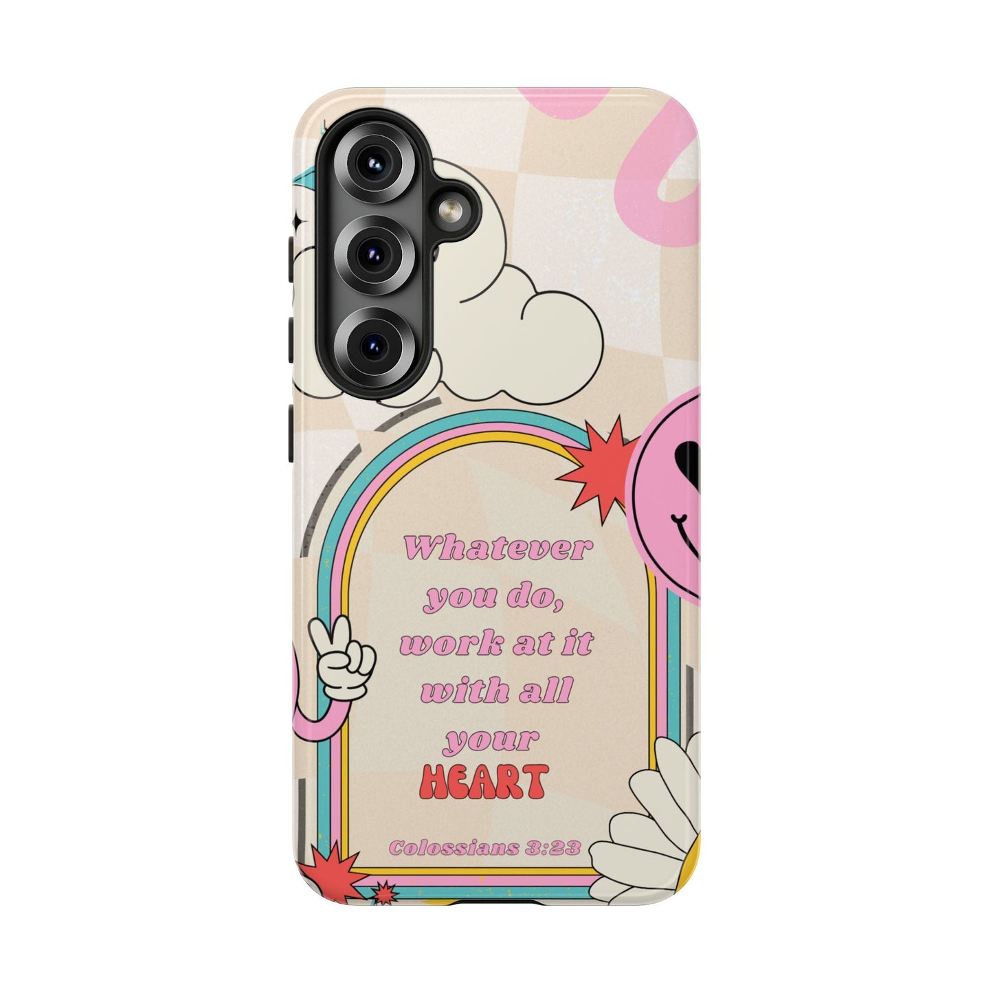Colossians 3:23 Retro Smiley - Samsung Galaxy Case - BOGO Cases