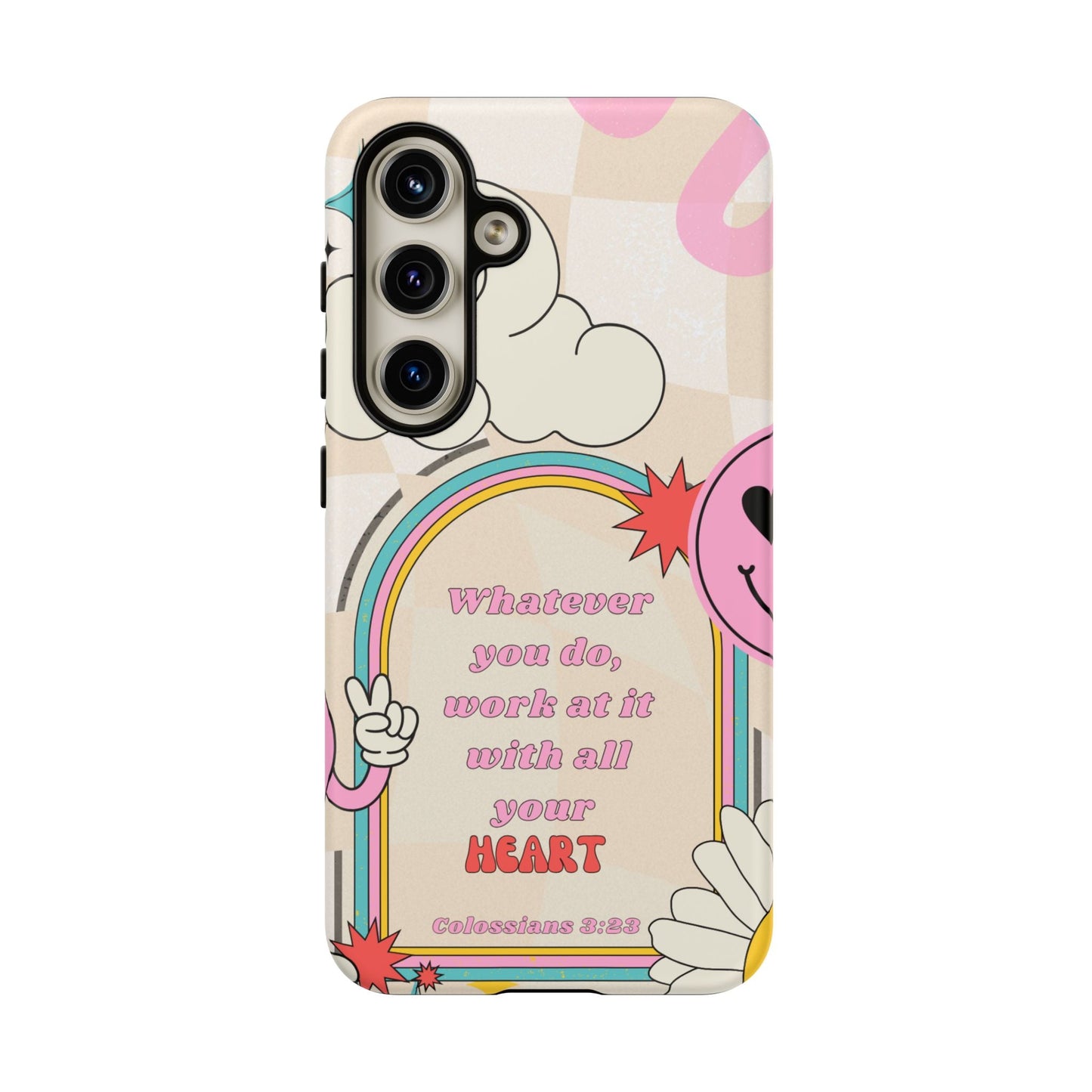 Colossians 3:23 Retro Smiley - Samsung Galaxy Case - BOGO Cases