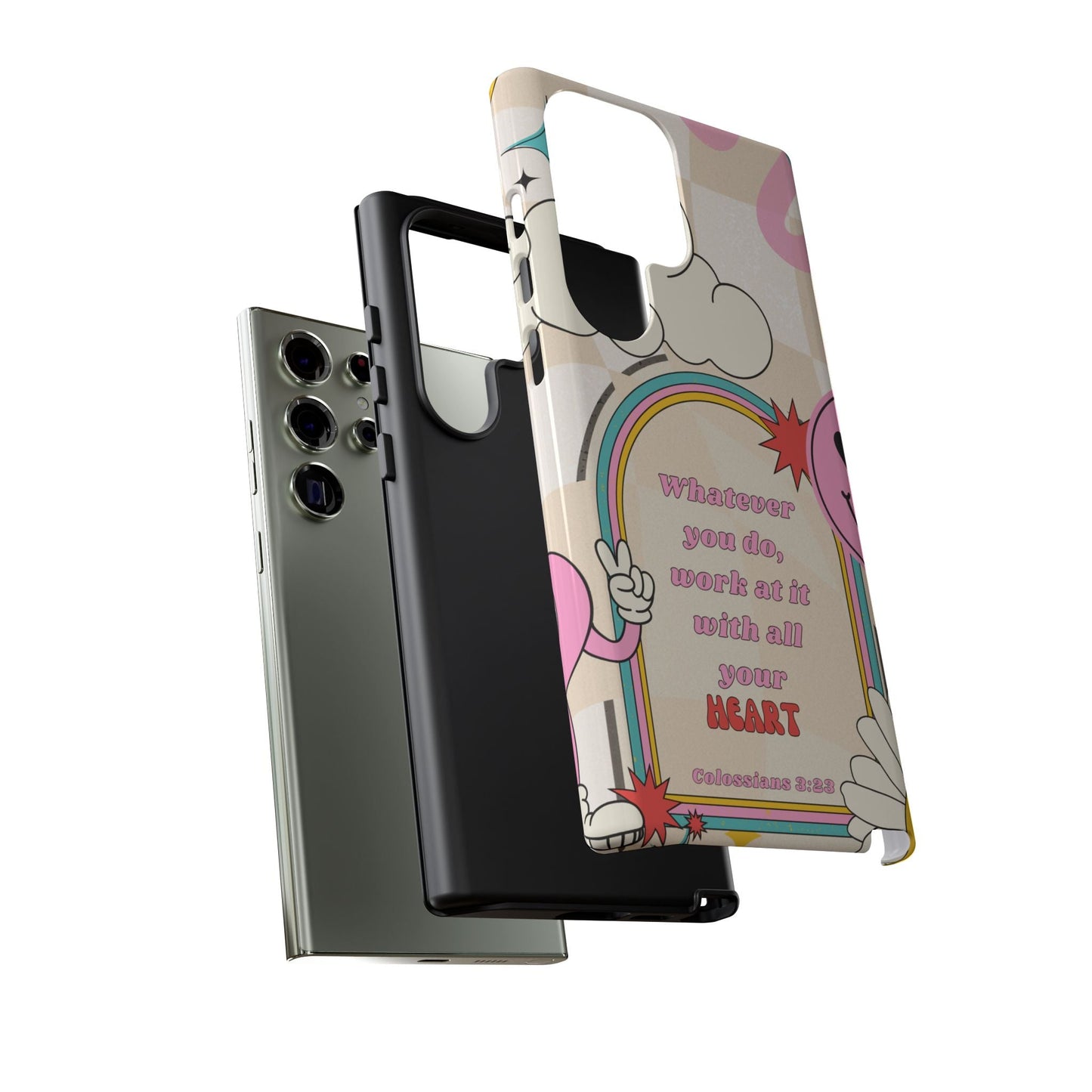 Colossians 3:23 Retro Smiley - Samsung Galaxy Case - BOGO Cases