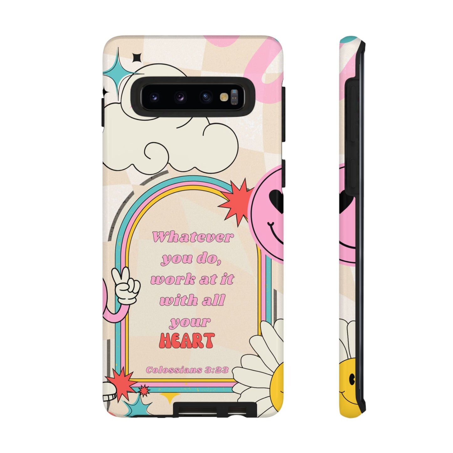 Colossians 3:23 Retro Smiley - Samsung Galaxy Case - BOGO Cases