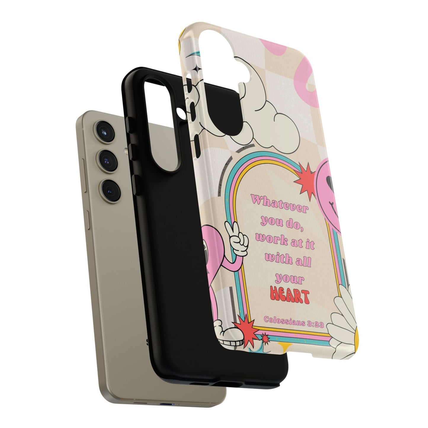 Colossians 3:23 Retro Smiley - Samsung Galaxy Case - BOGO Cases