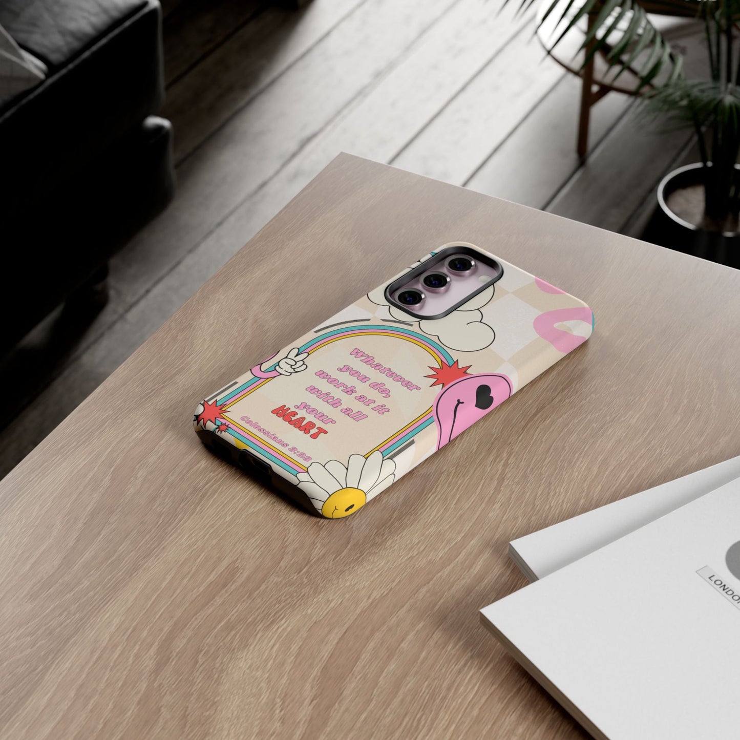 Colossians 3:23 Retro Smiley - Samsung Galaxy Case - BOGO Cases