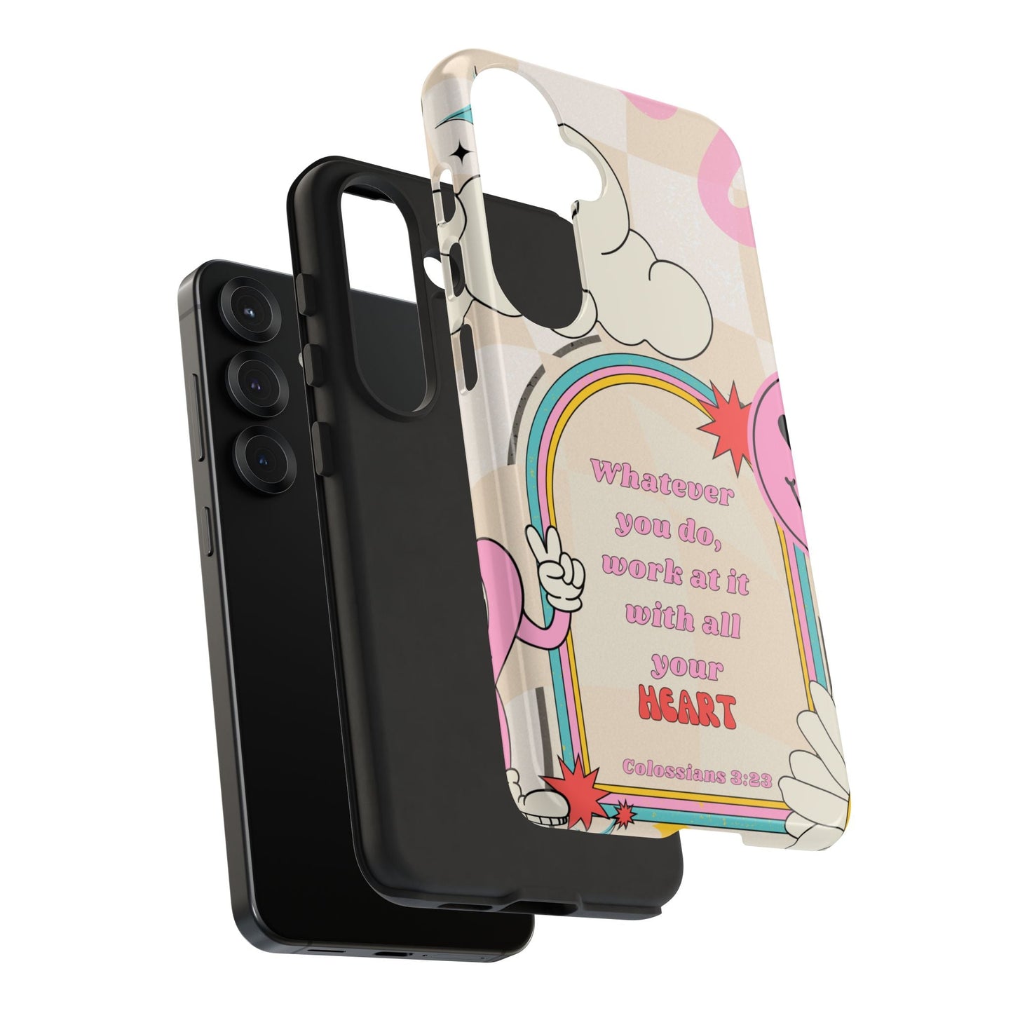 Colossians 3:23 Retro Smiley - Samsung Galaxy Case - BOGO Cases