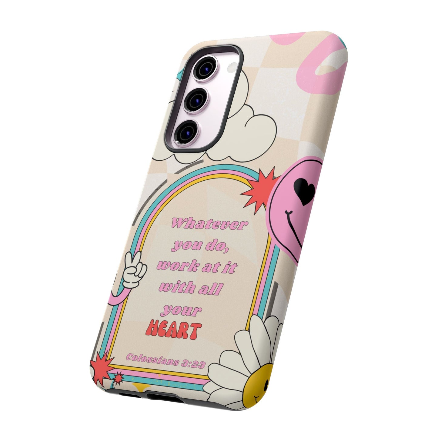 Colossians 3:23 Retro Smiley - Samsung Galaxy Case - BOGO Cases