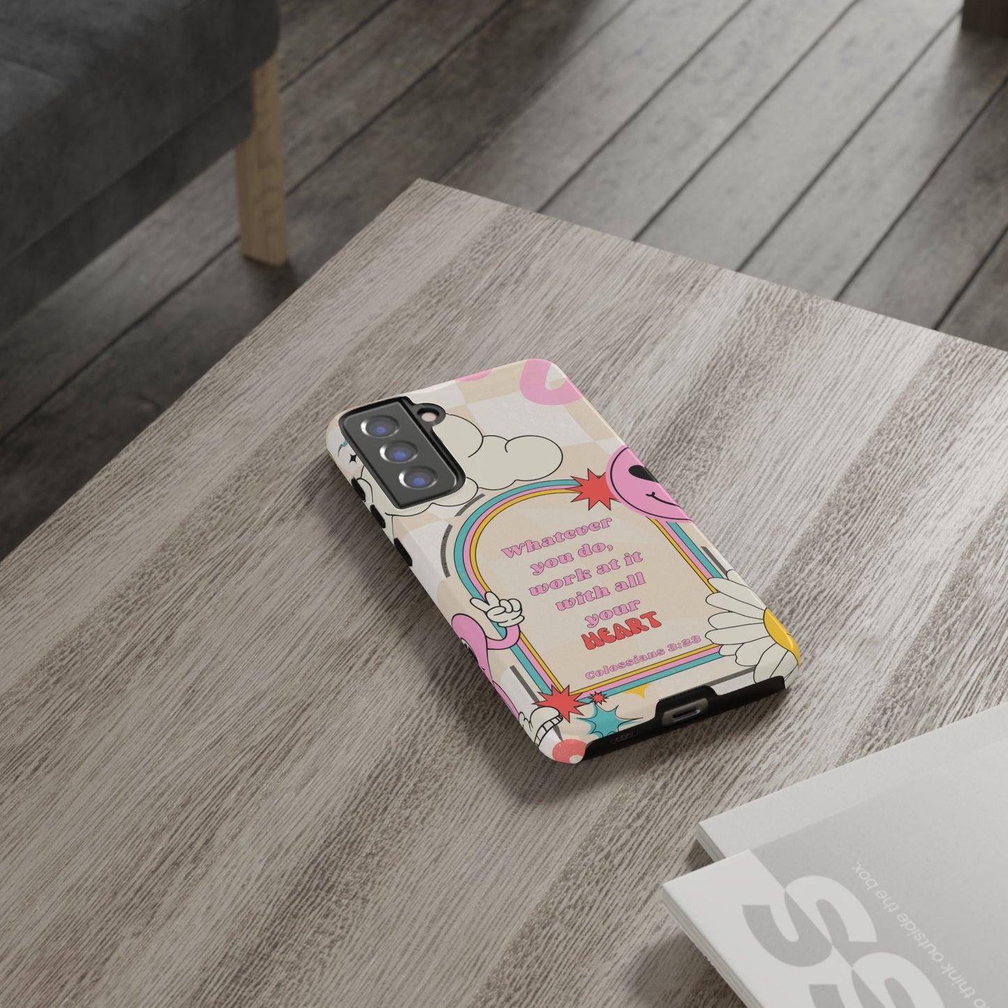 Colossians 3:23 Retro Smiley - Samsung Galaxy Case - BOGO Cases