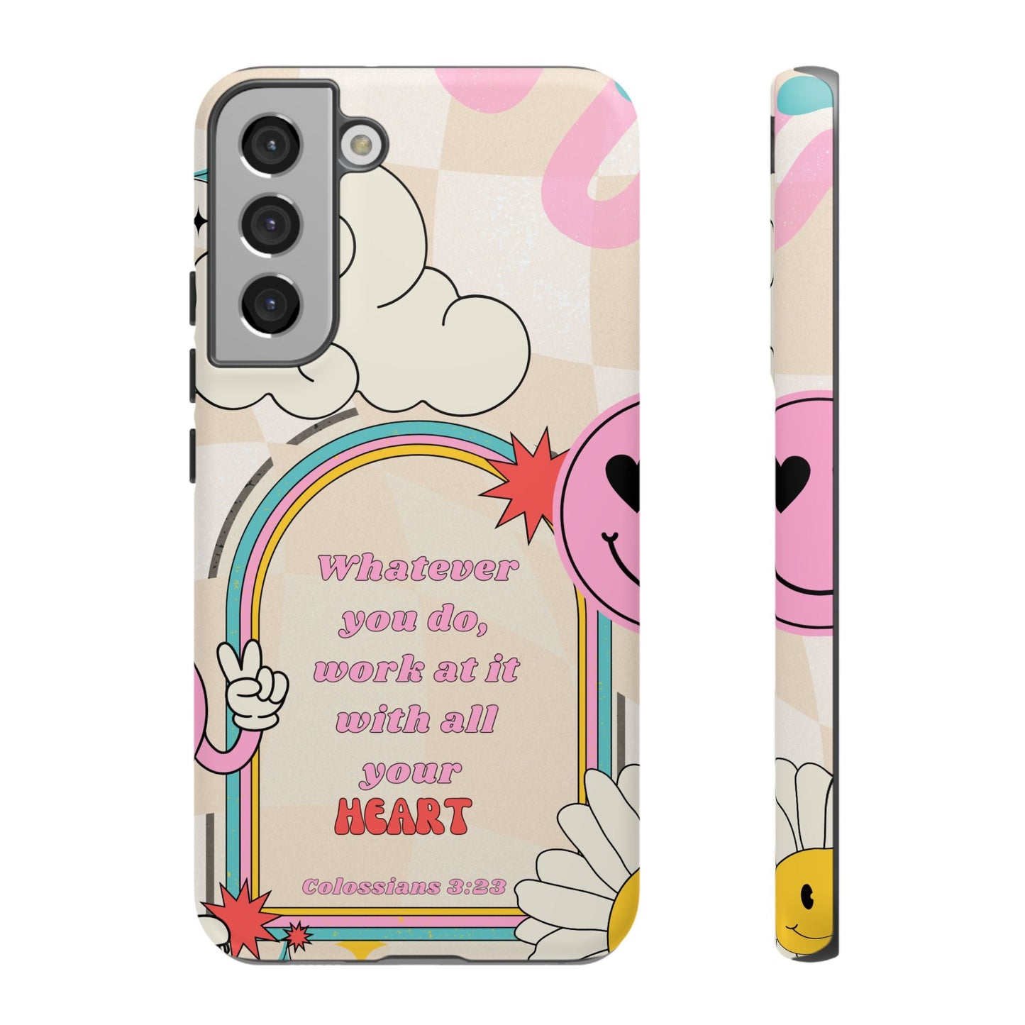 Colossians 3:23 Retro Smiley - Samsung Galaxy Case - BOGO Cases