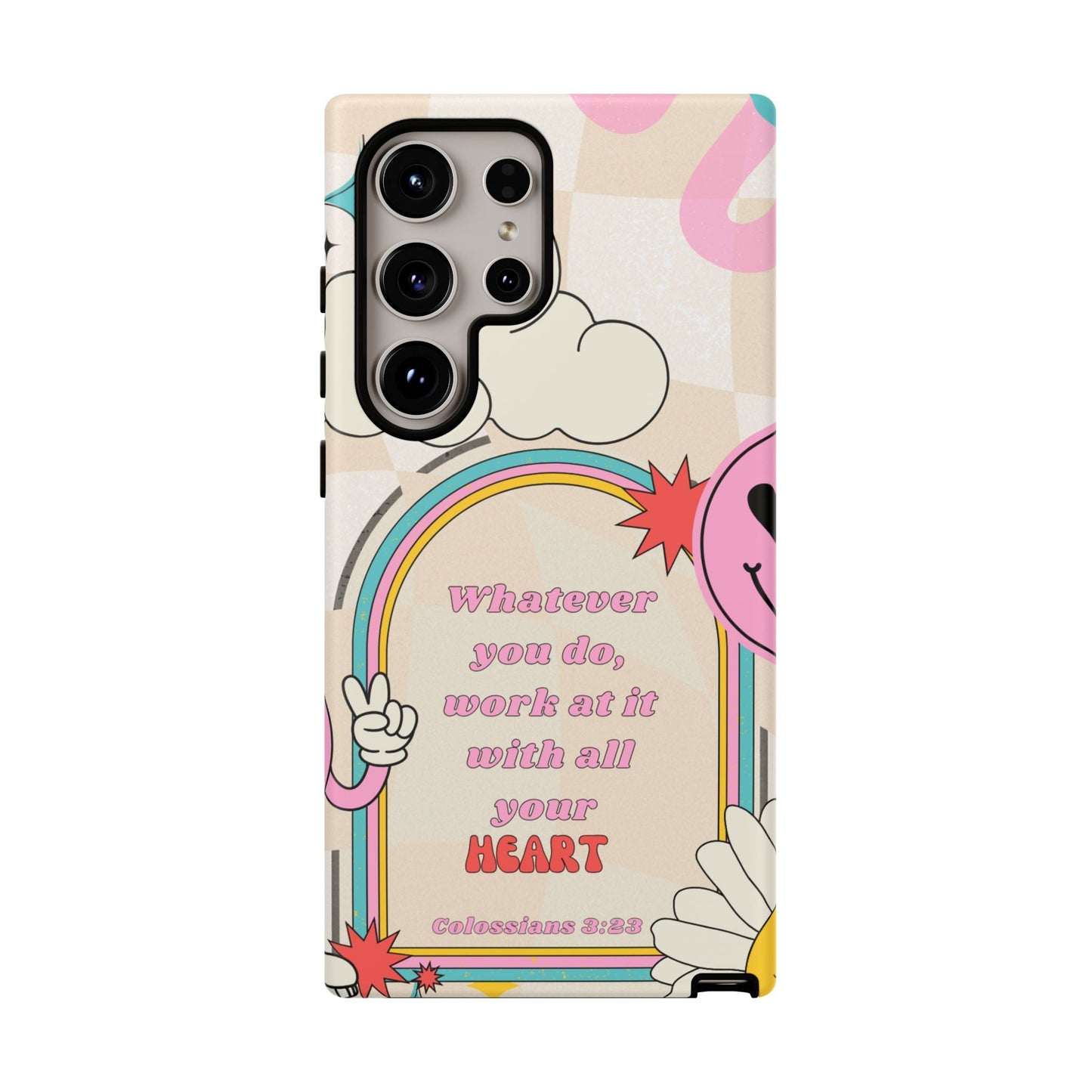 Colossians 3:23 Retro Smiley - Samsung Galaxy Case - BOGO Cases