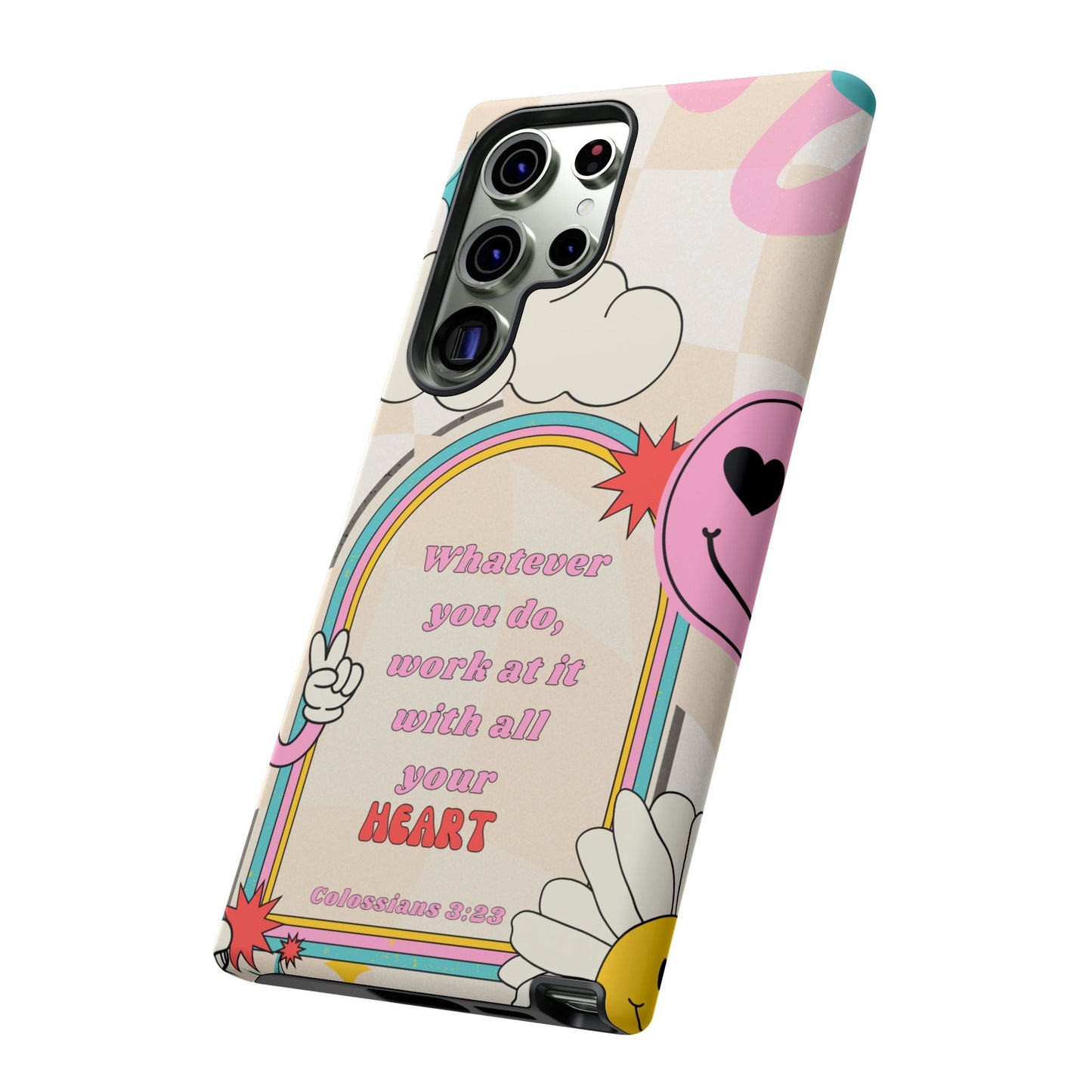 Colossians 3:23 Retro Smiley - Samsung Galaxy Case - BOGO Cases