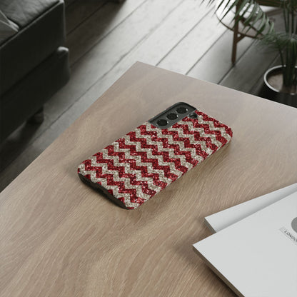 Copy of Sparkling Red & White Chevron – Glitter Illusion Samsung Galaxy Case - BOGO Cases