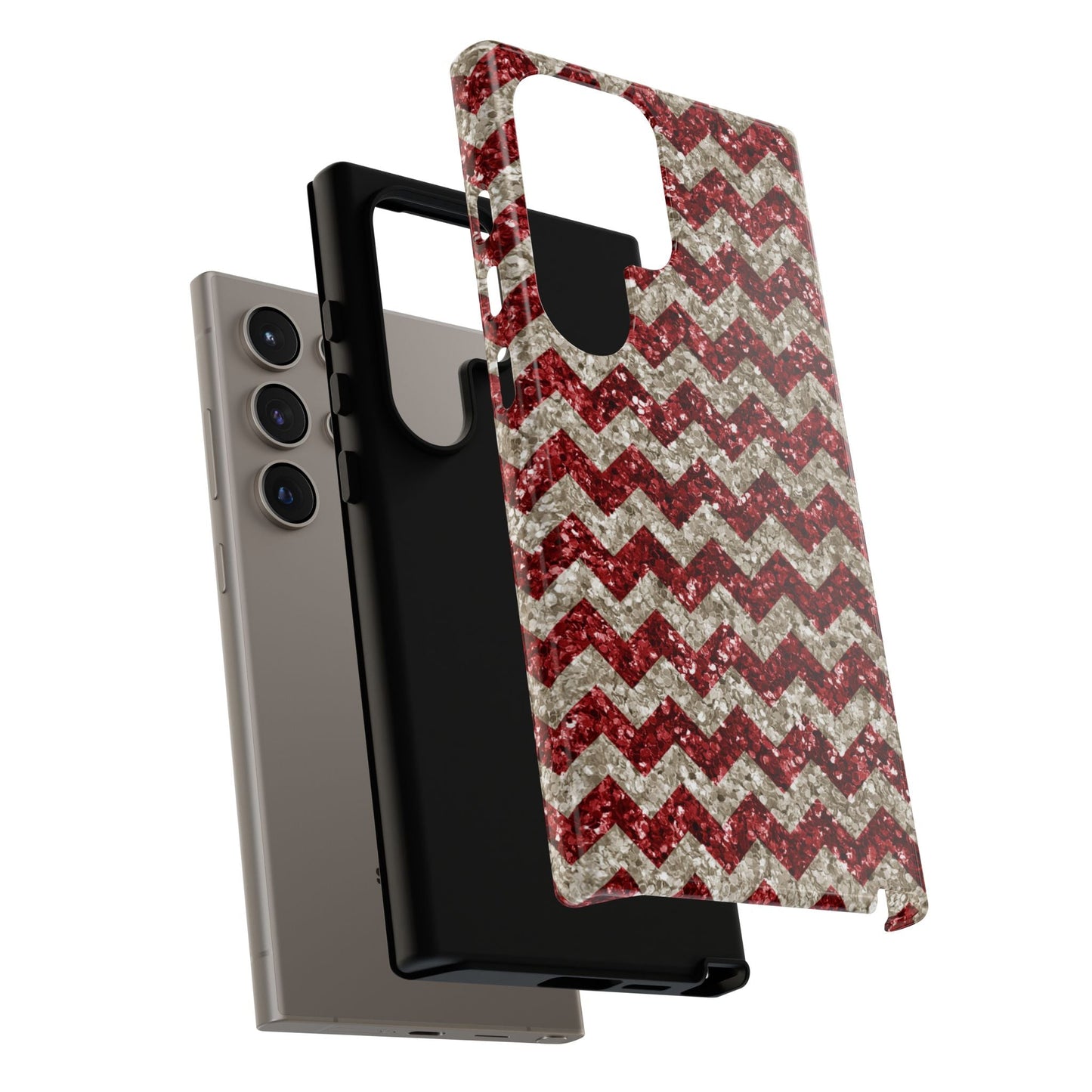 Copy of Sparkling Red & White Chevron – Glitter Illusion Samsung Galaxy Case - BOGO Cases