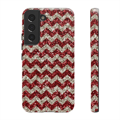 Copy of Sparkling Red & White Chevron – Glitter Illusion Samsung Galaxy Case - BOGO Cases