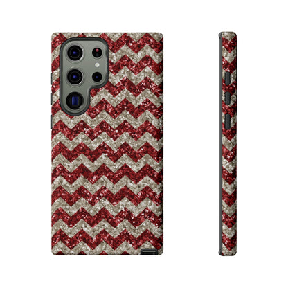 Copy of Sparkling Red & White Chevron – Glitter Illusion Samsung Galaxy Case - BOGO Cases