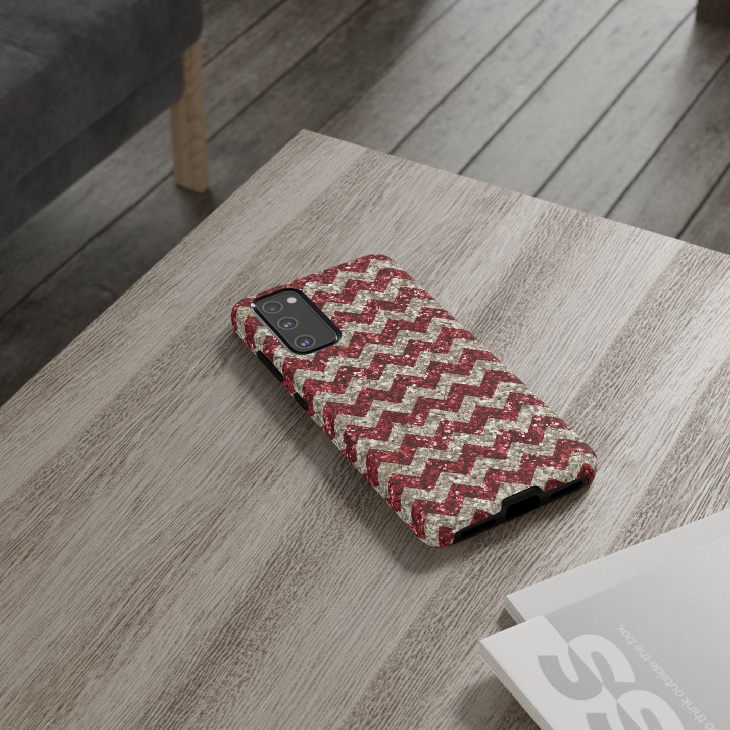 Copy of Sparkling Red & White Chevron – Glitter Illusion Samsung Galaxy Case - BOGO Cases