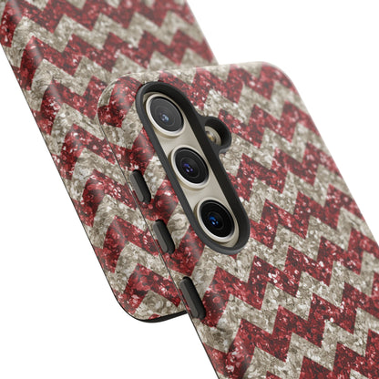 Copy of Sparkling Red & White Chevron – Glitter Illusion Samsung Galaxy Case - BOGO Cases