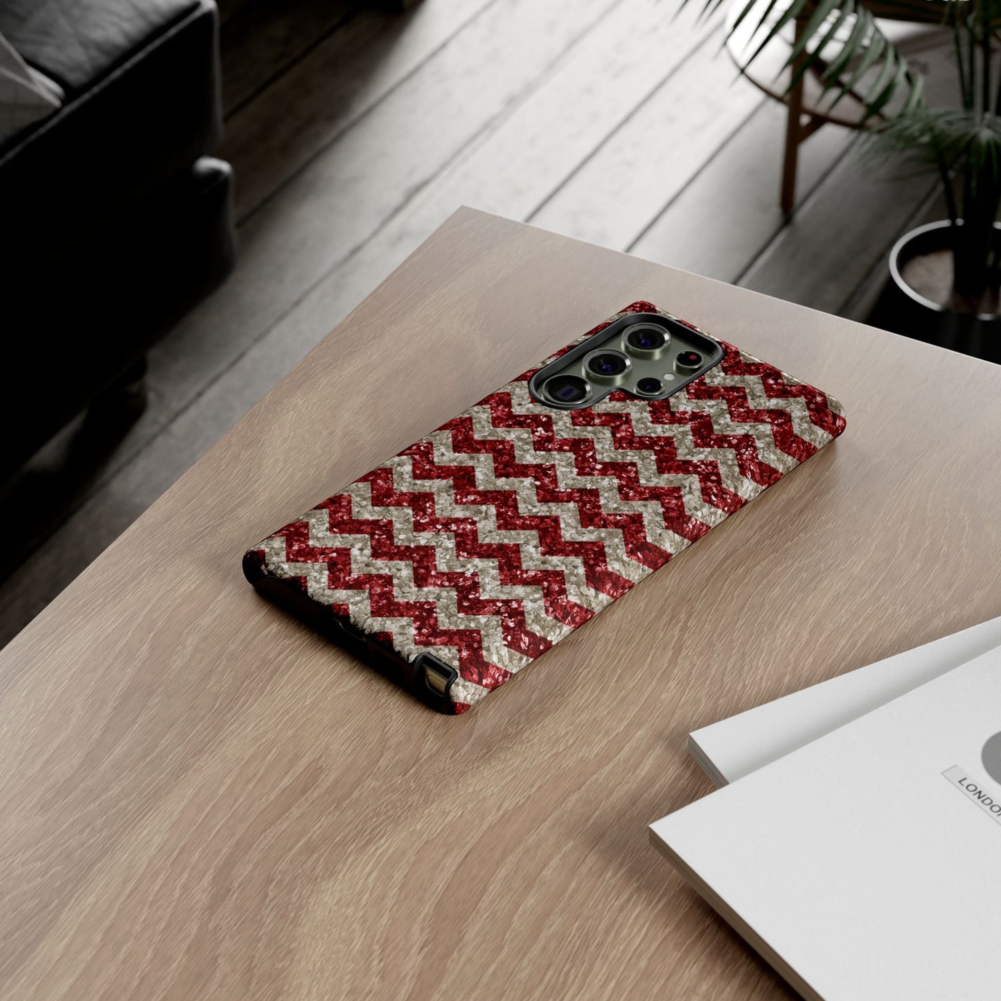 Copy of Sparkling Red & White Chevron – Glitter Illusion Samsung Galaxy Case - BOGO Cases
