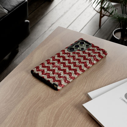 Copy of Sparkling Red & White Chevron – Glitter Illusion Samsung Galaxy Case - BOGO Cases