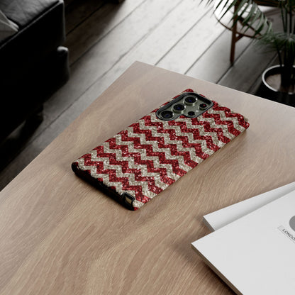 Copy of Sparkling Red & White Chevron – Glitter Illusion Samsung Galaxy Case - BOGO Cases