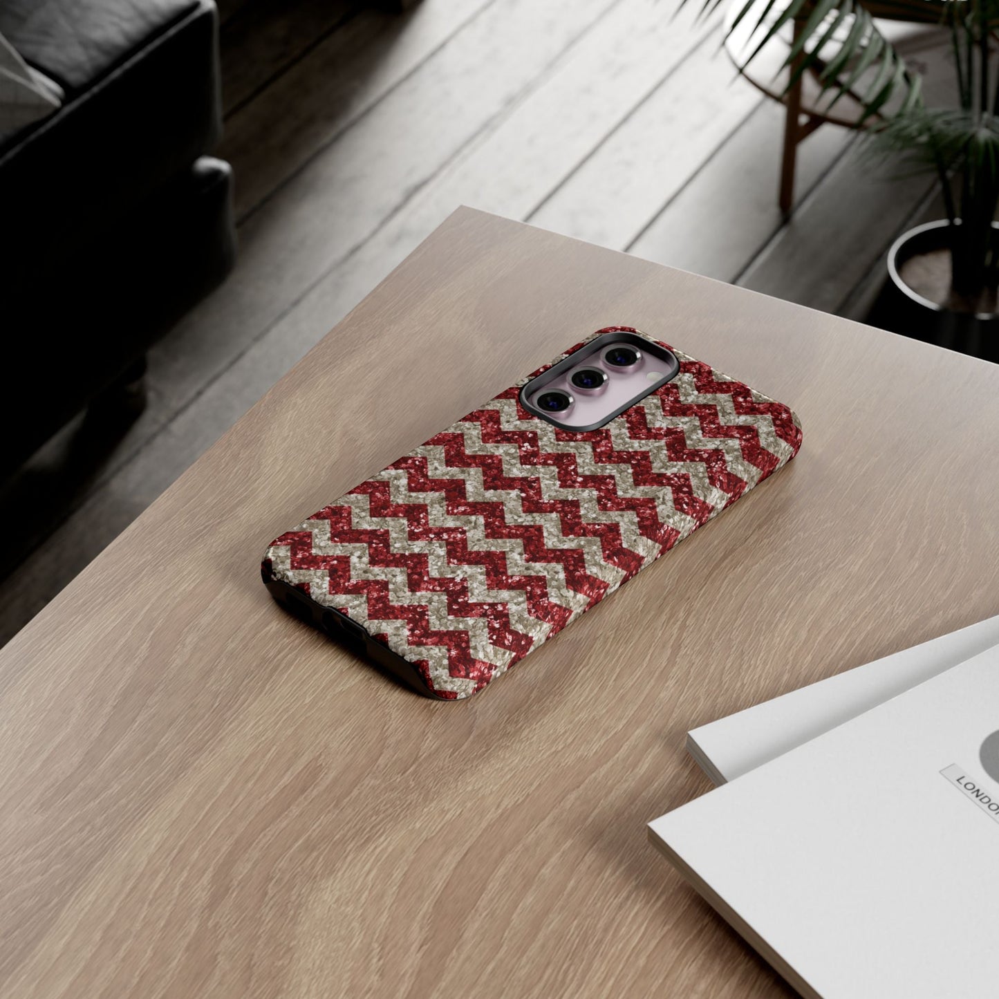 Copy of Sparkling Red & White Chevron – Glitter Illusion Samsung Galaxy Case - BOGO Cases