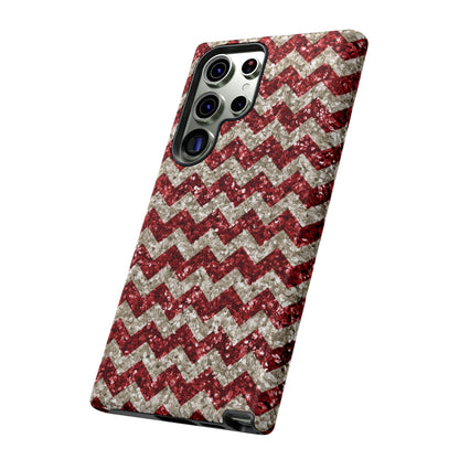 Copy of Sparkling Red & White Chevron – Glitter Illusion Samsung Galaxy Case - BOGO Cases