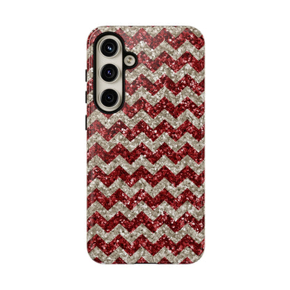 Copy of Sparkling Red & White Chevron – Glitter Illusion Samsung Galaxy Case - BOGO Cases