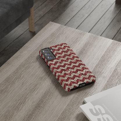 Copy of Sparkling Red & White Chevron – Glitter Illusion Samsung Galaxy Case - BOGO Cases