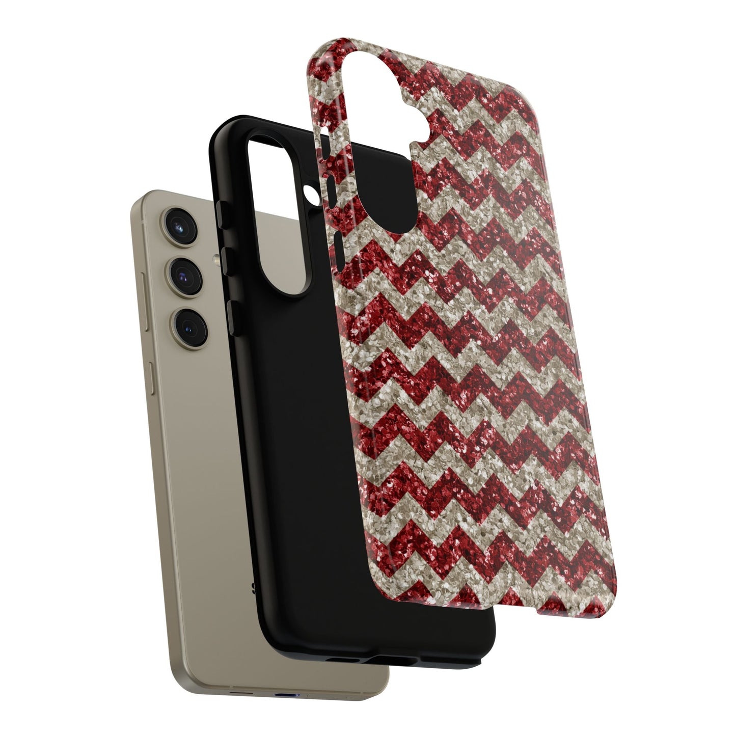 Copy of Sparkling Red & White Chevron – Glitter Illusion Samsung Galaxy Case - BOGO Cases