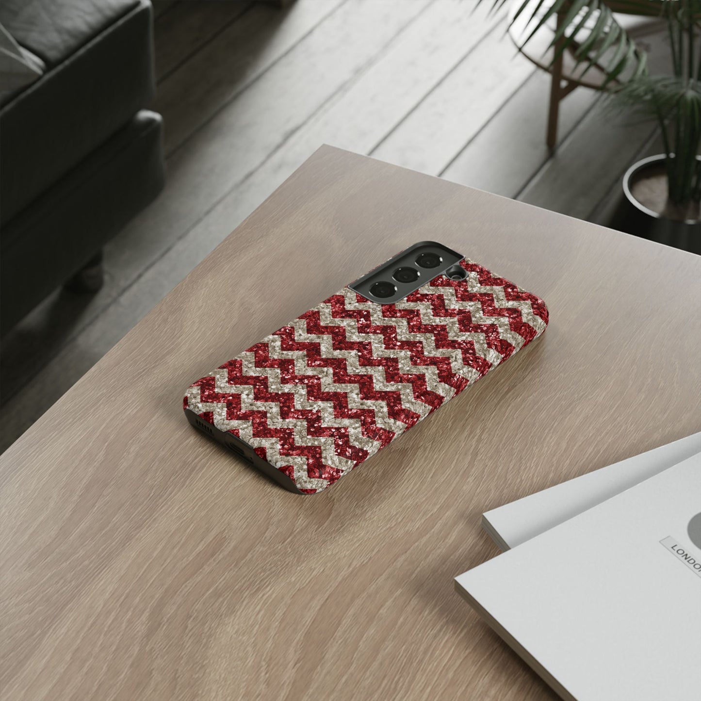 Copy of Sparkling Red & White Chevron – Glitter Illusion Samsung Galaxy Case - BOGO Cases