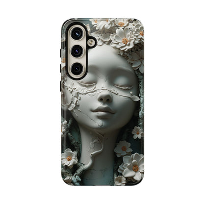 Coquette Statue & Florals Phone Case - Serene Beauty for Your Device - Ethereal Elegance - Marble Princess and Flowers - iPhones and Samsung - BOGO Cases