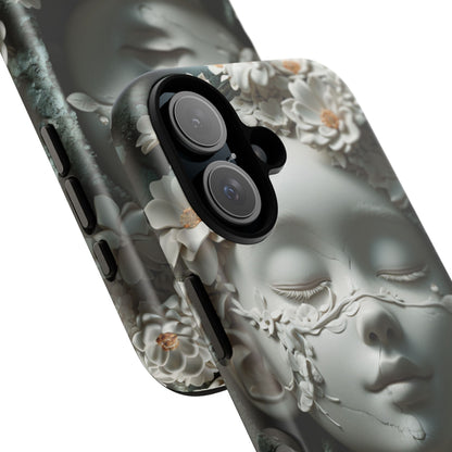 Coquette Statue & Florals Phone Case - Serene Beauty for Your Device - Ethereal Elegance - Marble Princess and Flowers - iPhones and Samsung - BOGO Cases