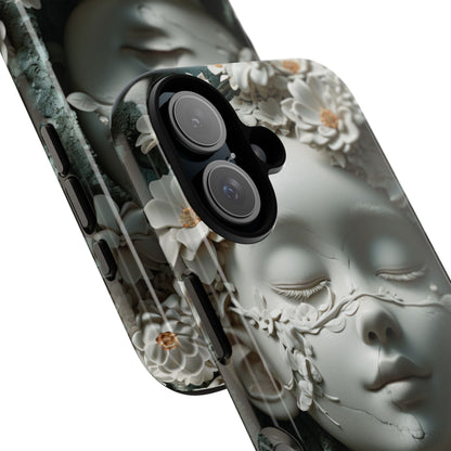 Coquette Statue & Florals Phone Case - Serene Beauty for Your Device - Ethereal Elegance - Marble Princess and Flowers - iPhones and Samsung - BOGO Cases