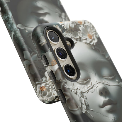 Coquette Statue & Florals Phone Case - Serene Beauty for Your Device - Ethereal Elegance - Marble Princess and Flowers - iPhones and Samsung - BOGO Cases