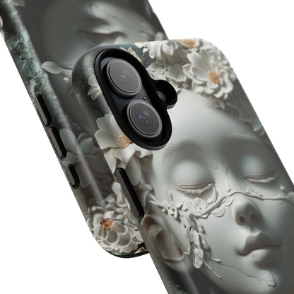 Coquette Statue & Florals Phone Case - Serene Beauty for Your Device - Ethereal Elegance - Marble Princess and Flowers - iPhones and Samsung - BOGO Cases