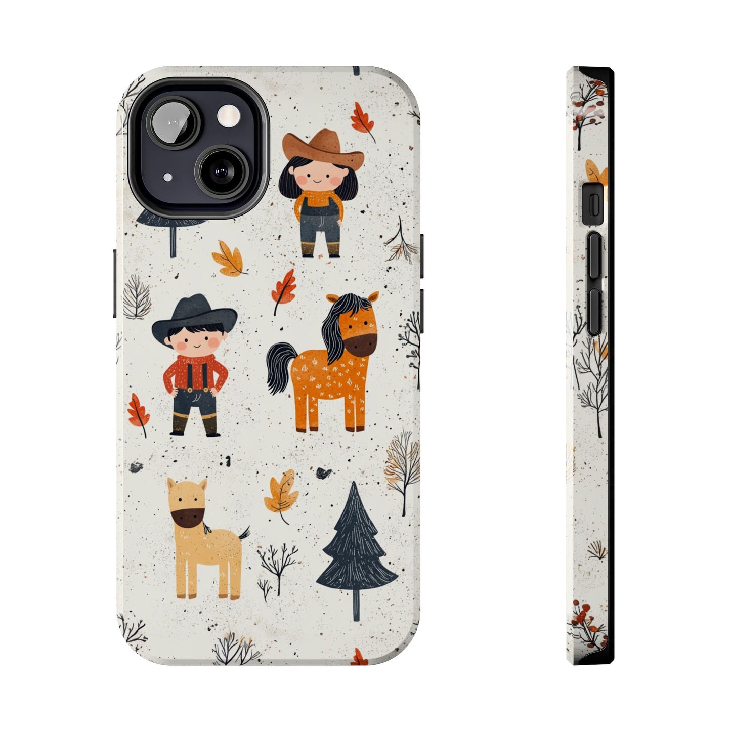 Cowboy Adventures Tough iPhone Case – Cute Western Theme, Dual - Layer Protection - BOGO Cases