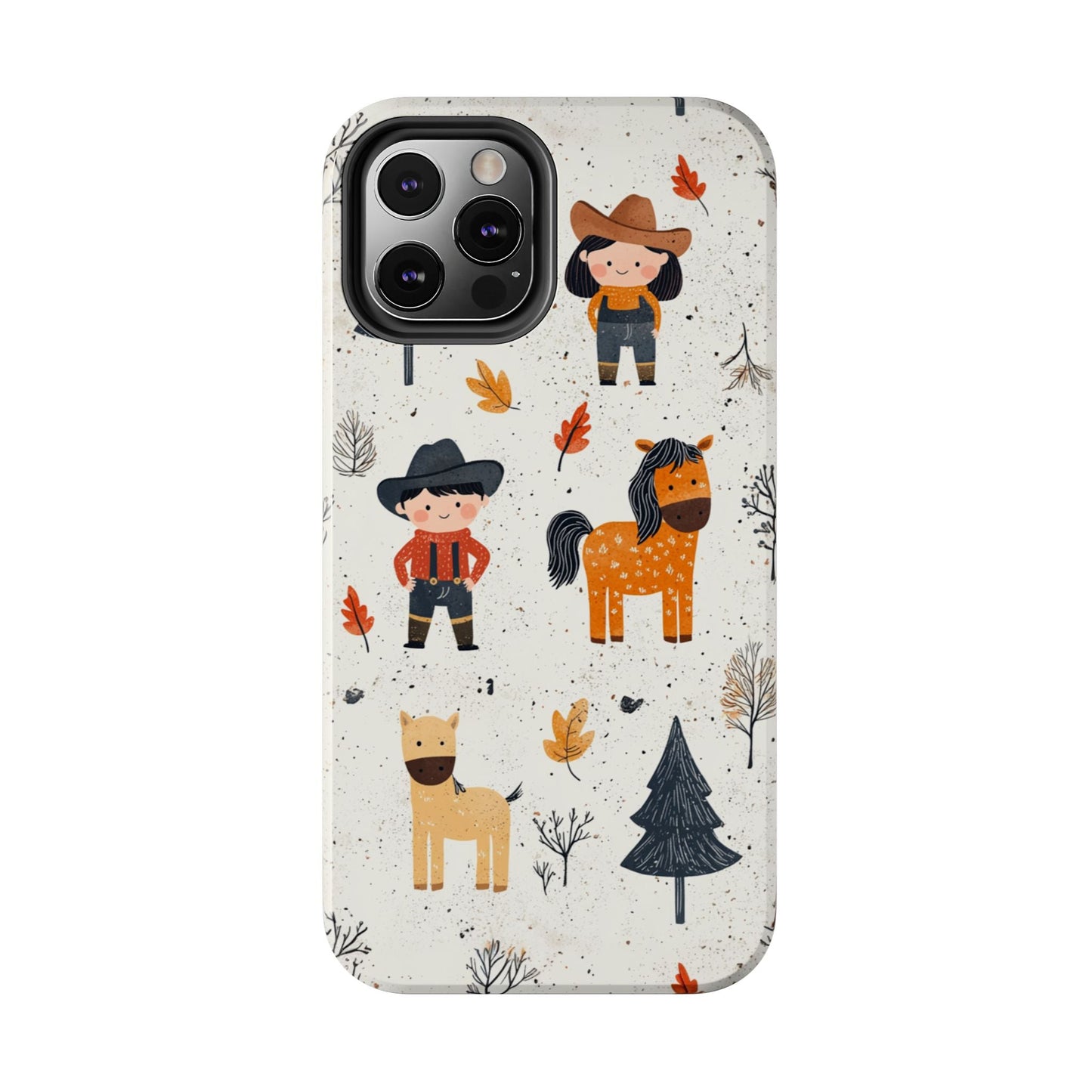 Cowboy Adventures Tough iPhone Case – Cute Western Theme, Dual - Layer Protection - BOGO Cases