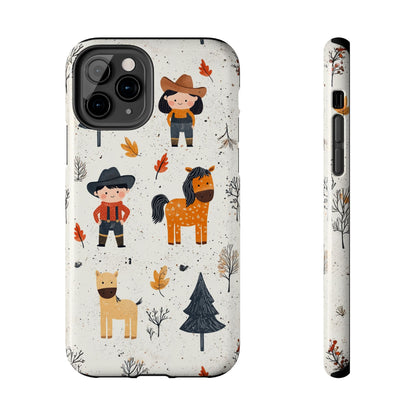 Cowboy Adventures Tough iPhone Case – Cute Western Theme, Dual - Layer Protection - BOGO Cases