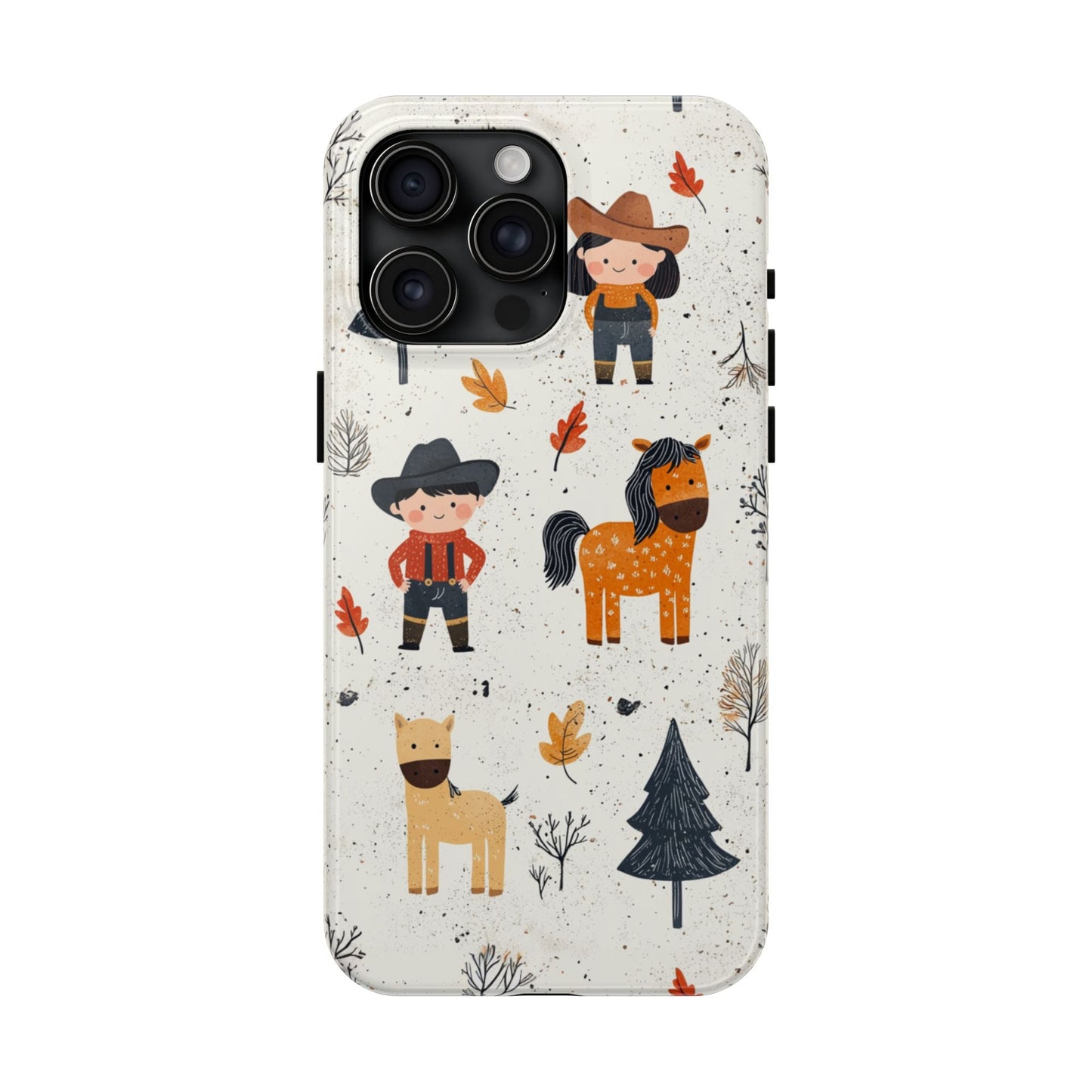 Cowboy Adventures Tough iPhone Case – Cute Western Theme, Dual - Layer Protection - BOGO Cases