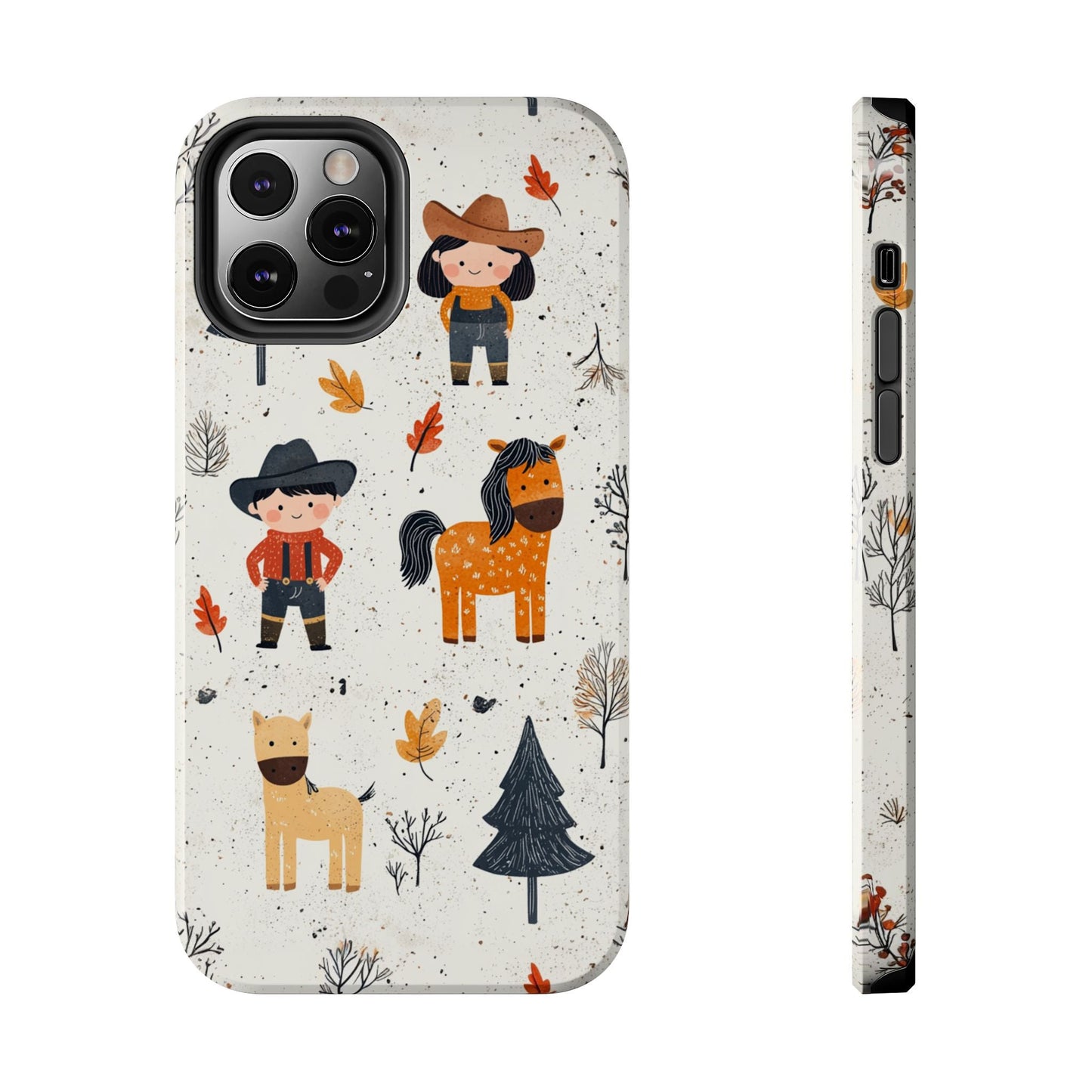 Cowboy Adventures Tough iPhone Case – Cute Western Theme, Dual - Layer Protection - BOGO Cases