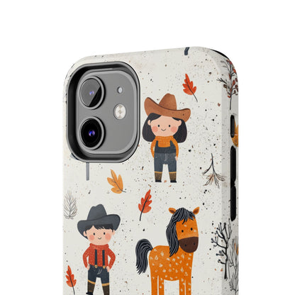 Cowboy Adventures Tough iPhone Case – Cute Western Theme, Dual - Layer Protection - BOGO Cases