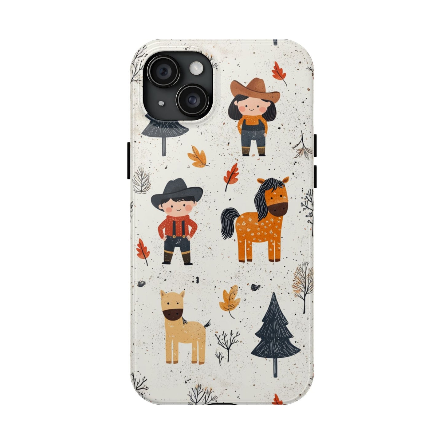 Cowboy Adventures Tough iPhone Case – Cute Western Theme, Dual - Layer Protection - BOGO Cases