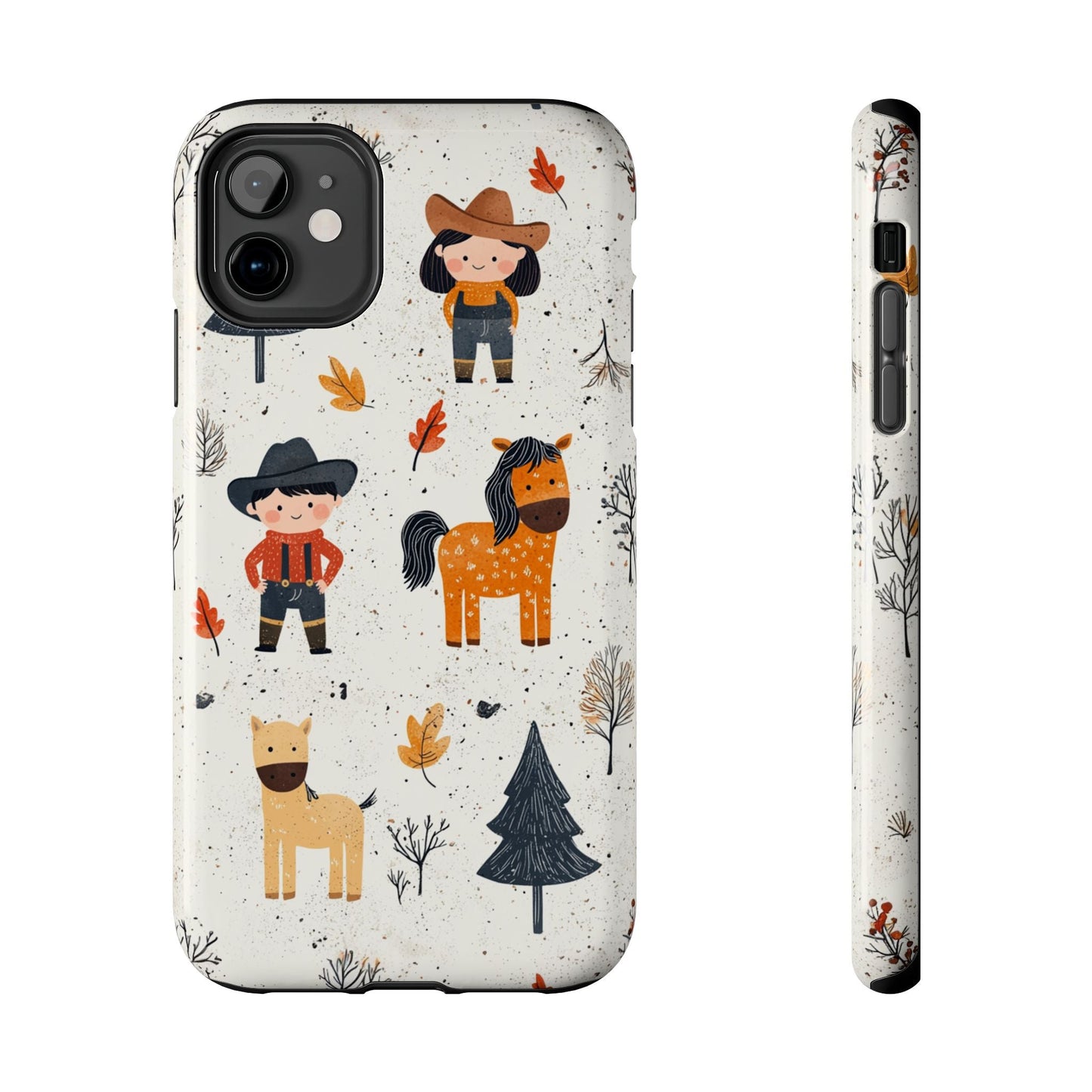 Cowboy Adventures Tough iPhone Case – Cute Western Theme, Dual - Layer Protection - BOGO Cases