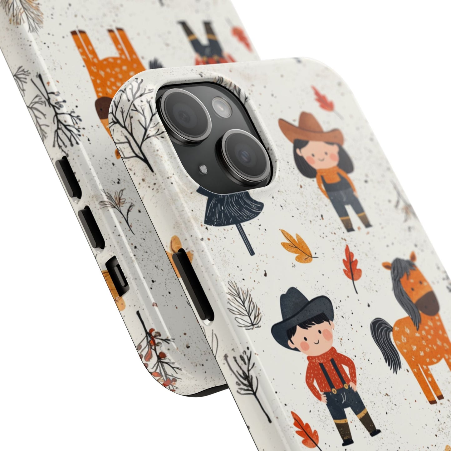 Cowboy Adventures Tough iPhone Case – Cute Western Theme, Dual - Layer Protection - BOGO Cases